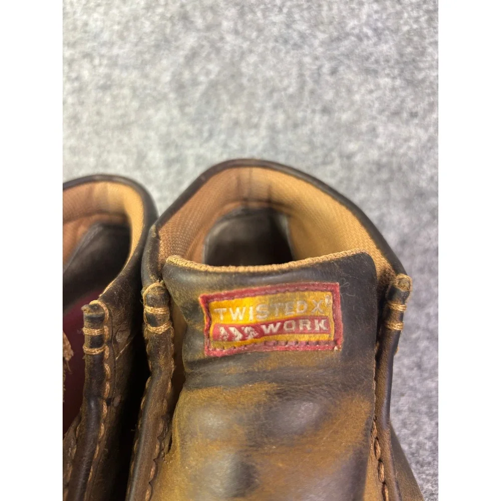 Twisted X Work‎ Driving Mocs Mens Size 8 Brown Leather CellStretch Boots